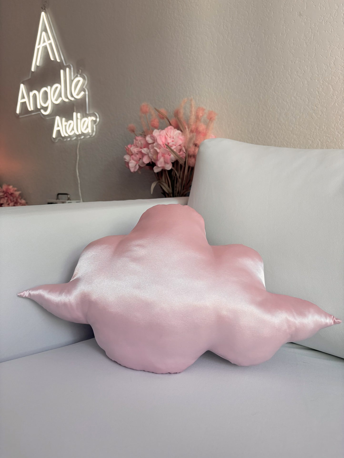 Blush Satin Cloud Pillow