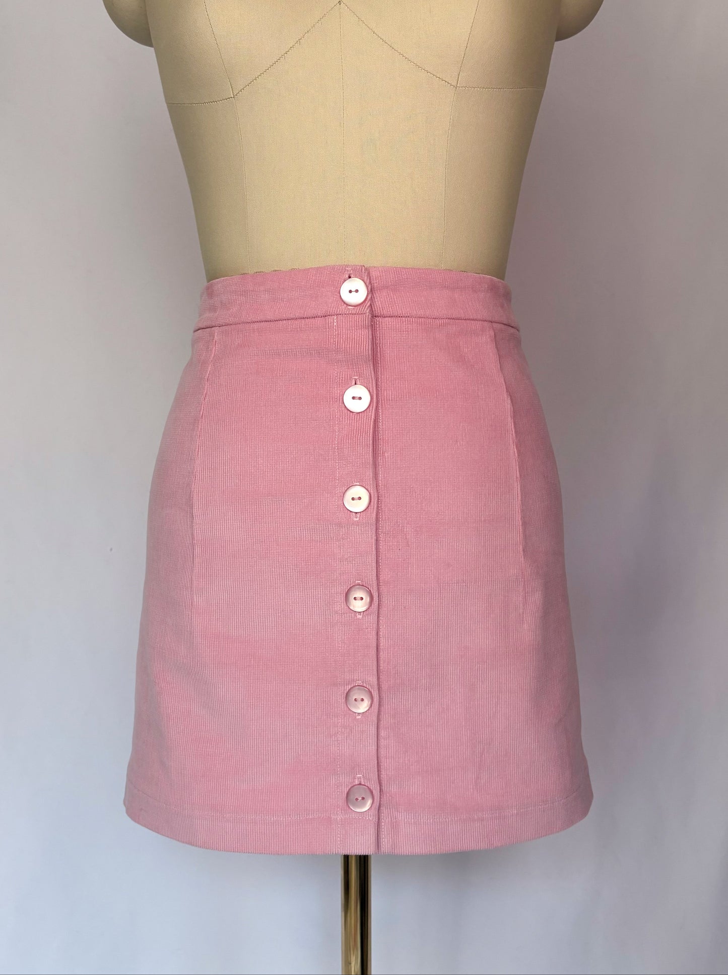 Pink Corduroy Skirt