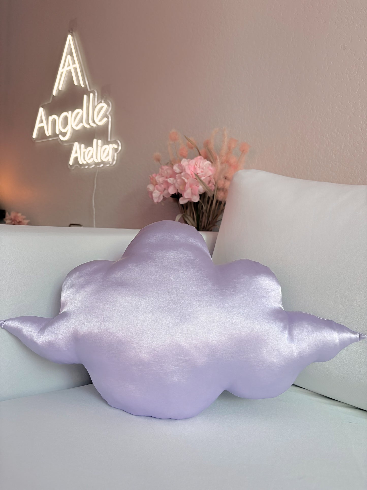 Purple Satin Cloud Pillow