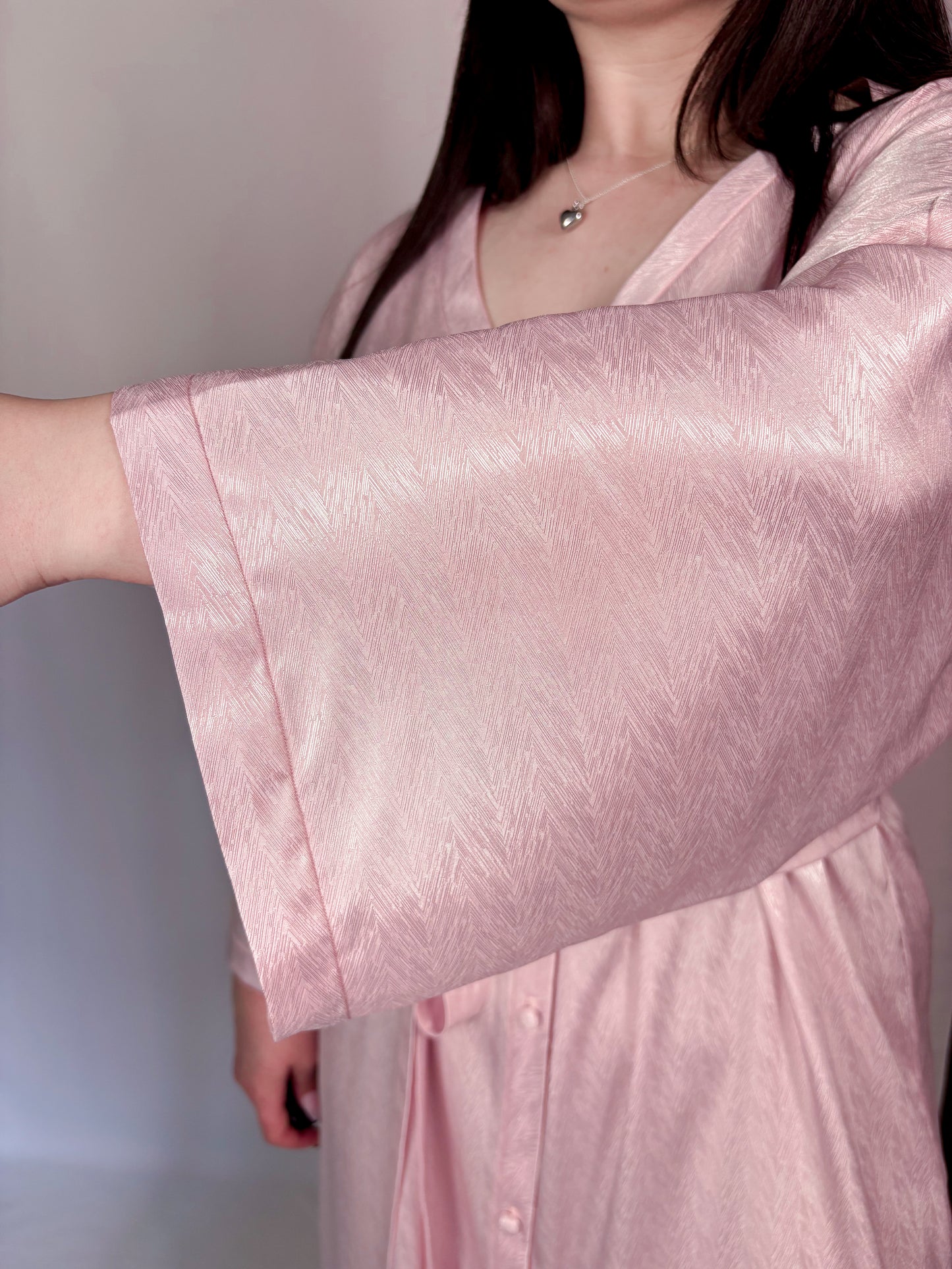 Amoris Pink Satin Bathrobe