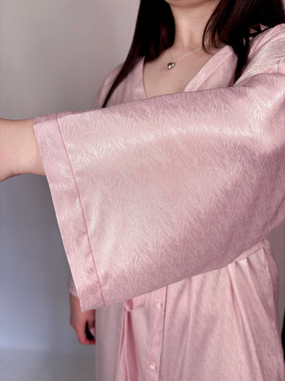 Amoris Pink Satin Bathrobe