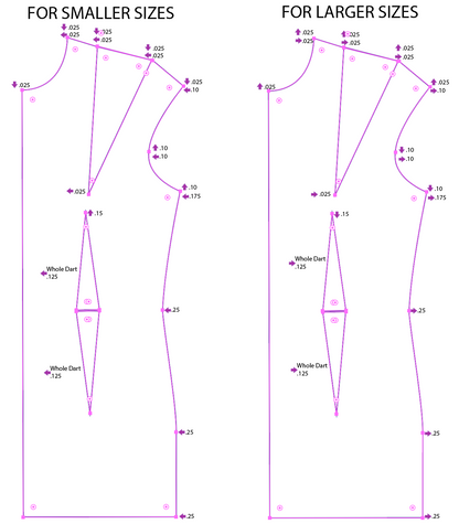 FREE Size 8 Bodice Block & Pattern Grading Instructions