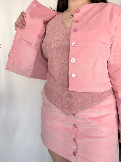 Rosarium Corduroy Skirt & Jacket Set